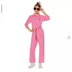 Barbie The Movie Kids Pink Power Jumpsuit Spirit Halloween Costume Med 8-10 NEW